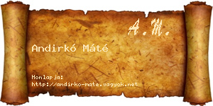 Andirkó Máté névjegykártya