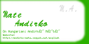 mate andirko business card